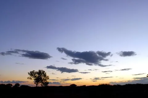 Sunset in the australian bush Stock Photos