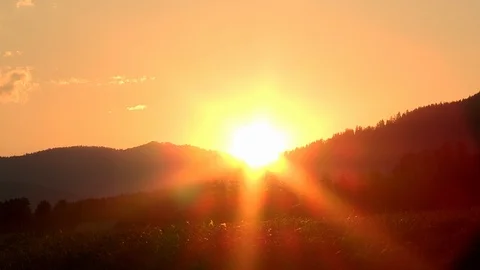 Sunset in Austria, Murtal, Timelaps Stock Footage 85617656