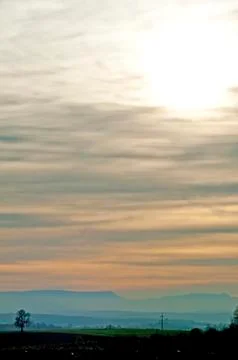 Sunset in autumn Stock Photos