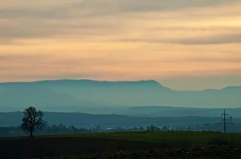 Sunset in autumn 스톡 사진