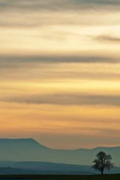 Sunset in autumn Stock Photos