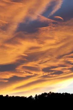 Sunset in autumn Stock Photos