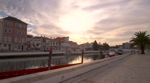 Sunset in Aveiro, Portugal Stock Footage 67444493