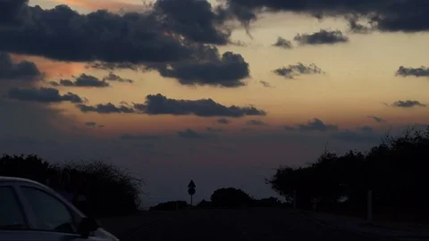 Sunset in Ayia Napa,Cyprus Stock Footage 81798833