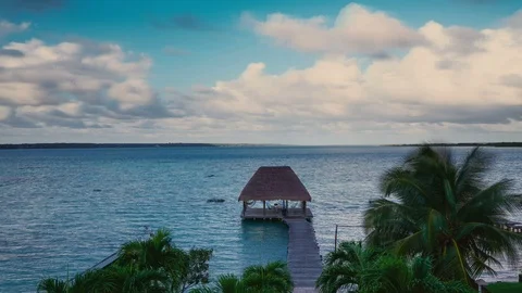 Sunset at Bacalar Lagoon Mexico Stock Footage 105121664