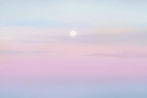 Sunset background on pastel sky Ilustração Stock