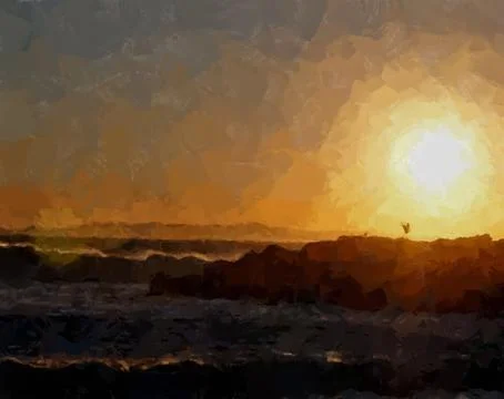 A sunset in the background Stock Photos