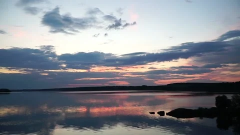 Sunset background. Sunset or sunrise landscape. Amazing light of nature cloudy Stock Footage 235891154