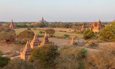 Sunset in bagan Stock Photos