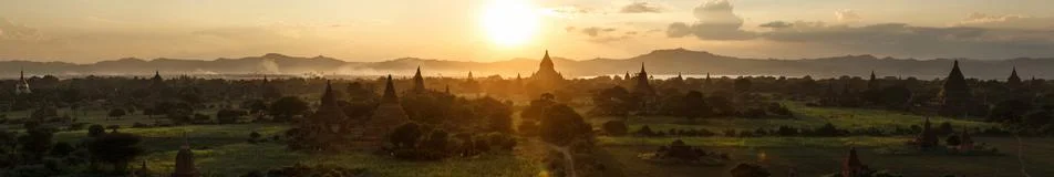 Sunset in Bagan Foto stock