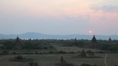 Sunset in Bagan timelapse 库存影片 11083182
