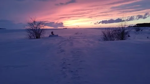 Sunset on Baikal lake. Stock Footage 262871856