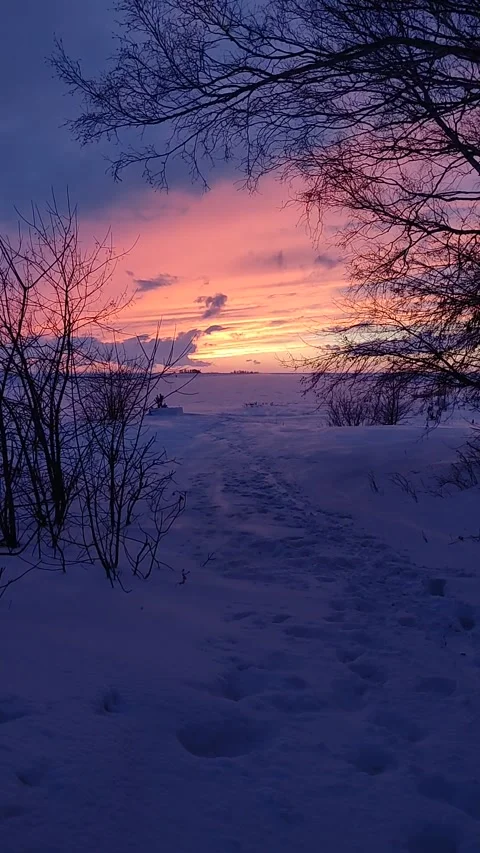 Sunset on Baikal lake. Stock Footage 262872218