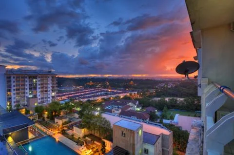Sunset at Balcony Stock Photos