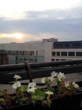 Sunset at the balcony Stock Photos