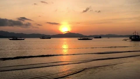 Sunset Bali beach Stock Footage 216041284