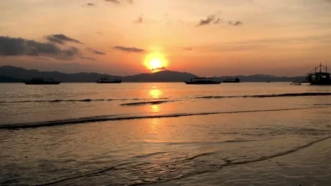 Sunset Bali beach Stock Footage 216041285