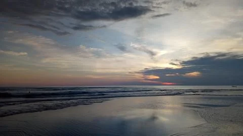 Sunset on the Bali beach Foto stock