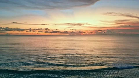 Sunset on Bali with surfers Stock Footage 262957469