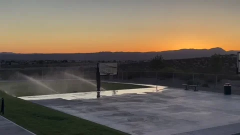 Sunset Baller (pretty sunset behind the court) Stock Footage 194501859