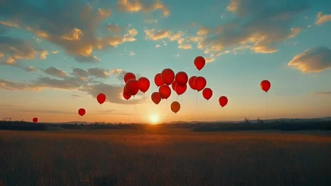 Sunset Balloons Stock Footage 306433054