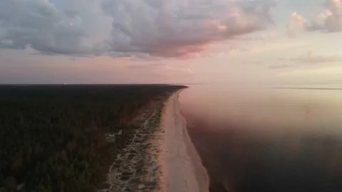 Sunset Baltic beach Stock Footage 159280860