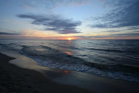 Sunset on the Baltic coast Stock Photos
