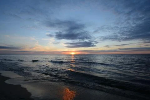 Sunset on the Baltic coast Stock Photos