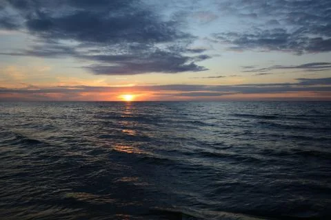 Sunset on the Baltic coast Stock Photos
