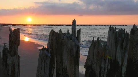 Sunset on the Baltic Sea Stock Footage 85947757