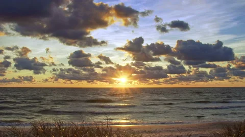 Sunset at Baltic Sea Stock Footage 96076777