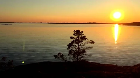 Sunset on Baltic Sea Stock Footage 133264876
