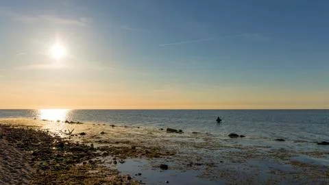 Sunset at the baltic sea Stock Photos