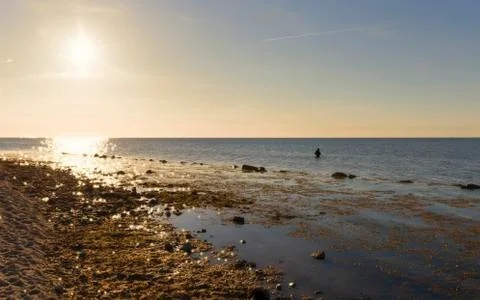 Sunset at the baltic sea Stock Photos