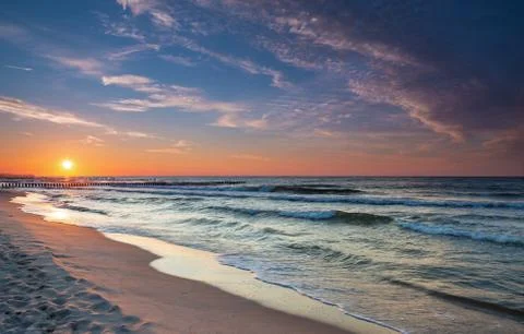 Sunset on the Baltic Sea Stock Photos