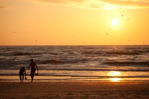 Sunset in Baltic sea Foto stock