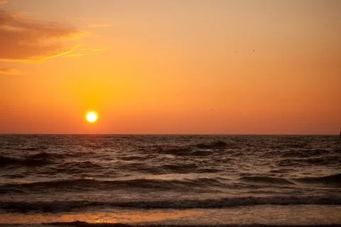 Sunset in Baltic sea Stock Photos