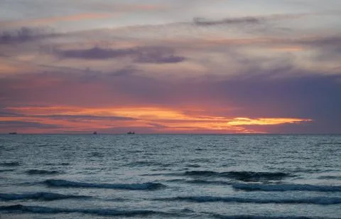 Sunset at baltic sea Stock Photos