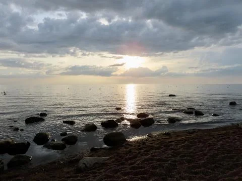 Sunset on Baltic sea Stock Photos