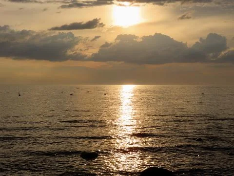 Sunset on Baltic sea Stock Photos