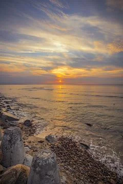 Sunset on the Baltic Sea Stock Photos