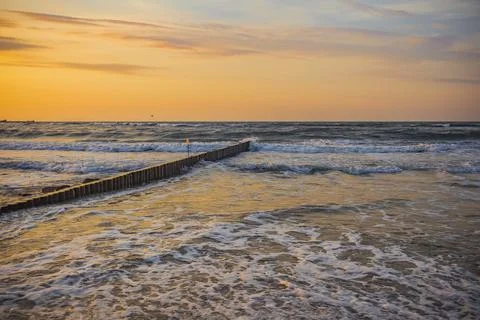 Sunset on the Baltic Sea Stock Photos