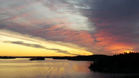 Sunset at the Baltic sea in a winter time Stock Footage 60581047