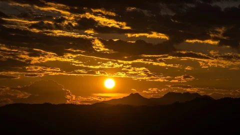 Sunset Ban Luk Khao Lam Mae Hong Son in thailand Stock Footage 100979714