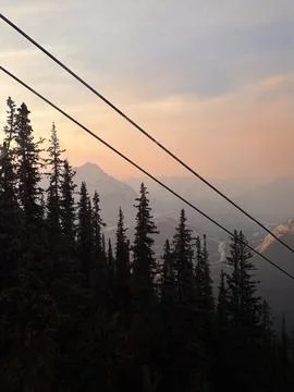 Sunset in the Banff mountains. Alberta, Canada. Stock Photos