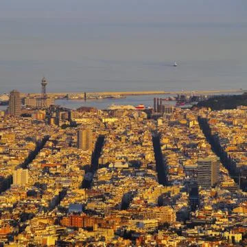 Sunset in barcelona Stock Photos