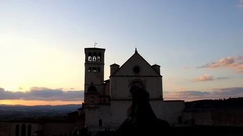 Sunset from the Basilica of San Francesco Stock Footage 117338027