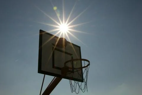 Sunset basketball Stock Photos