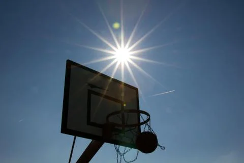 Sunset basketball Stock Photos