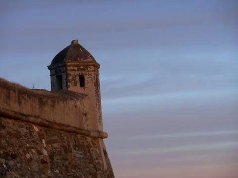 Sunset at the bastion wall tower Stock Photos